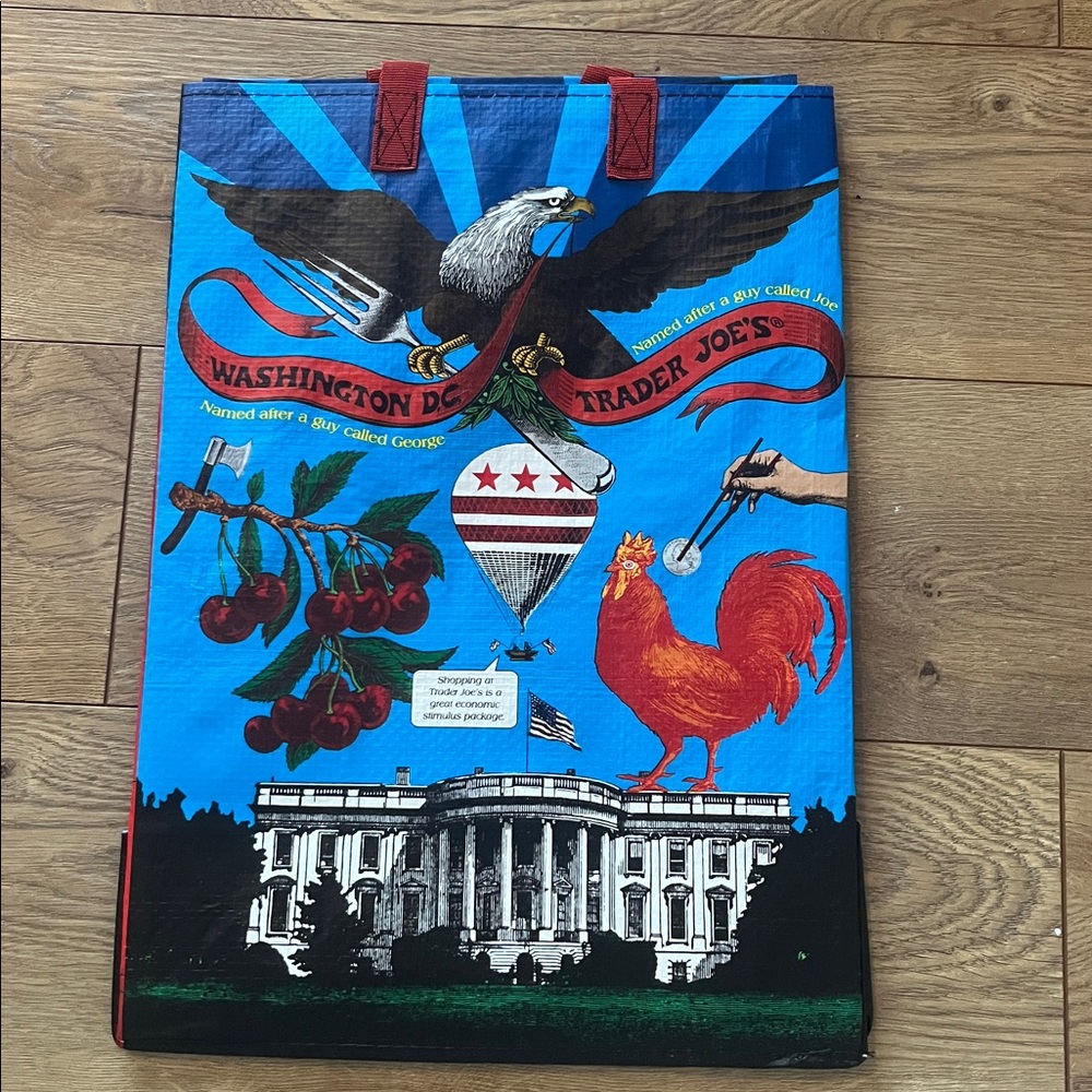 Trader Joe’s ♥️🩵 Reusable Grocery Tote Washington DC bag NWT New with tags